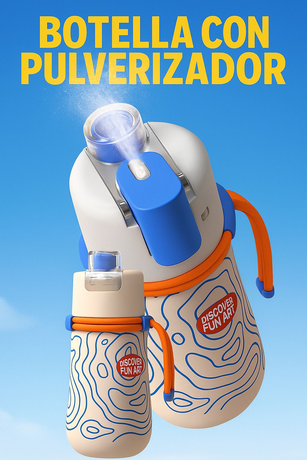 Botella de pulverización azul