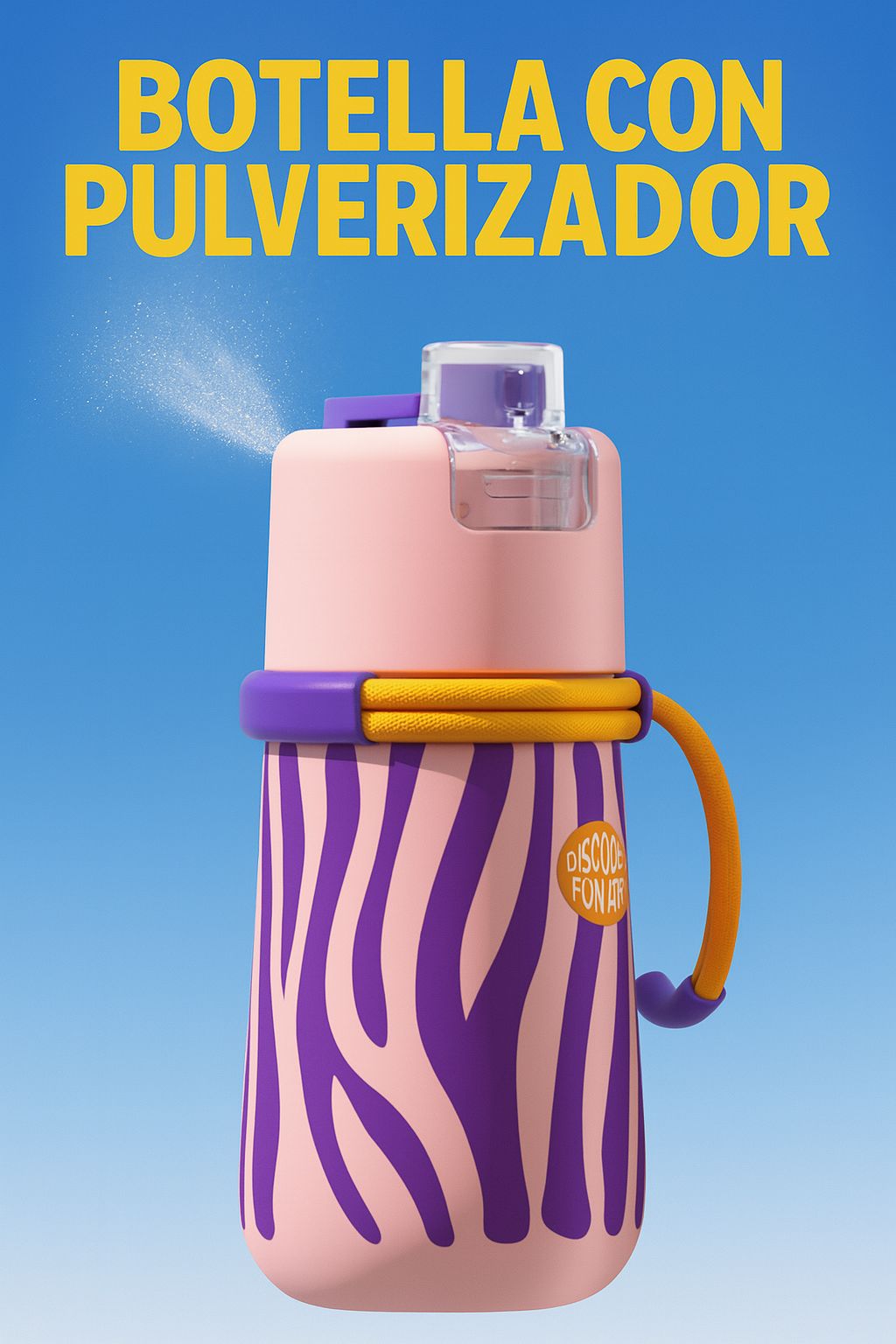 Botella de pulverización rosa